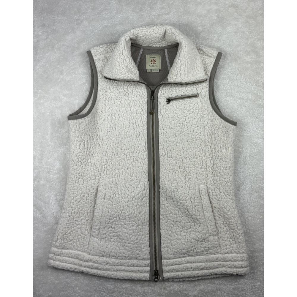 Royal Robbins Fleece Vest Women Large Sherpa Full Zip Tan Vest